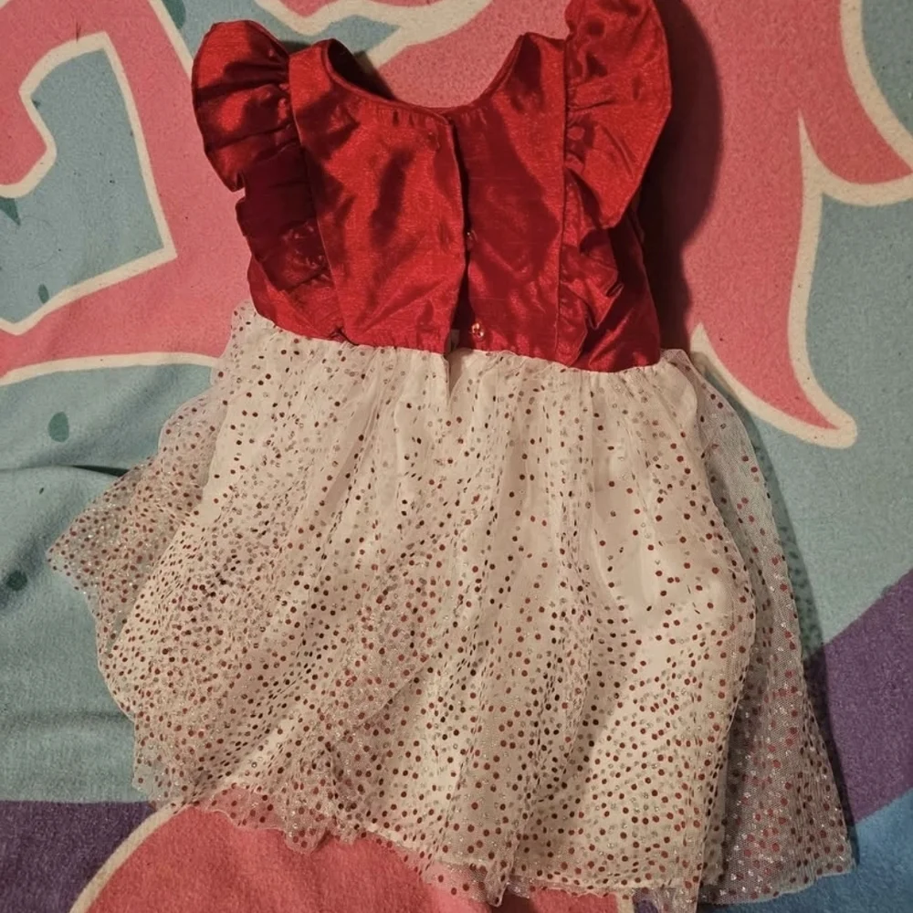 Elegant Red and White Kids Formal Dress